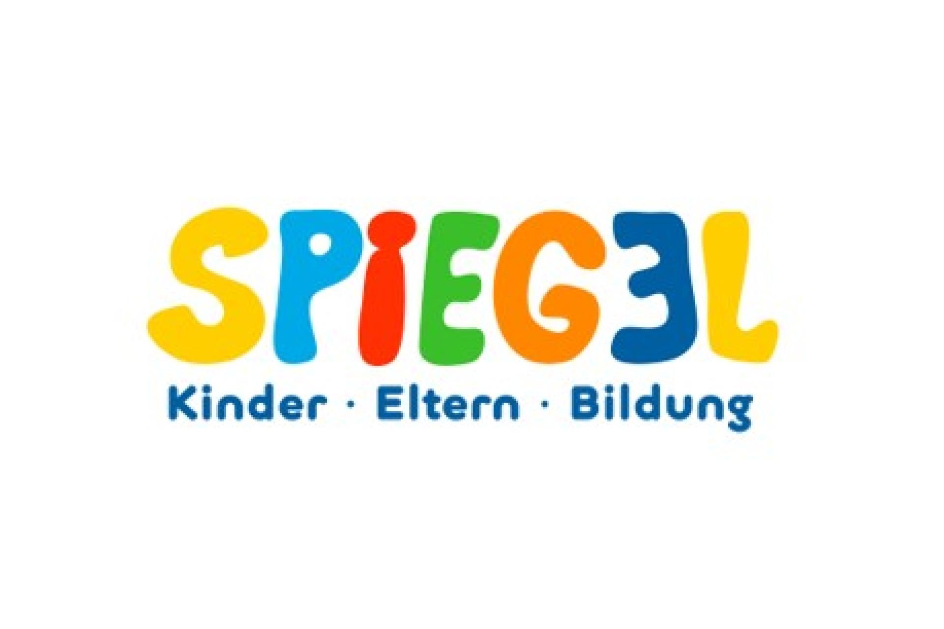 Spiegel Kinder, Eltern, Bildung - Logo in bunter Schrift